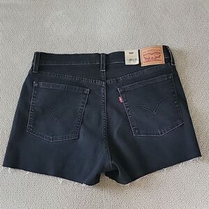 Levi's Black High Rise Hypersoft Cut Off Jean Shorts - Size 14/32